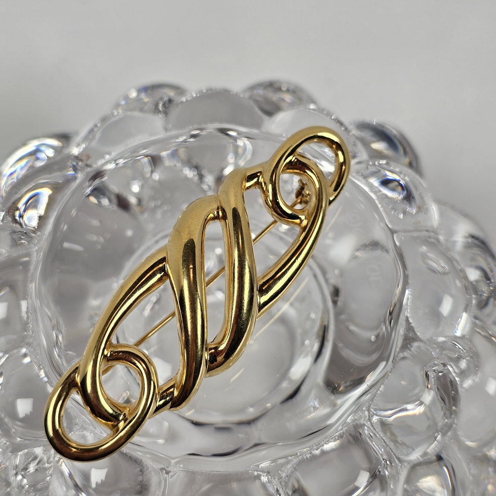 Monet Gold Swirl Brooch
